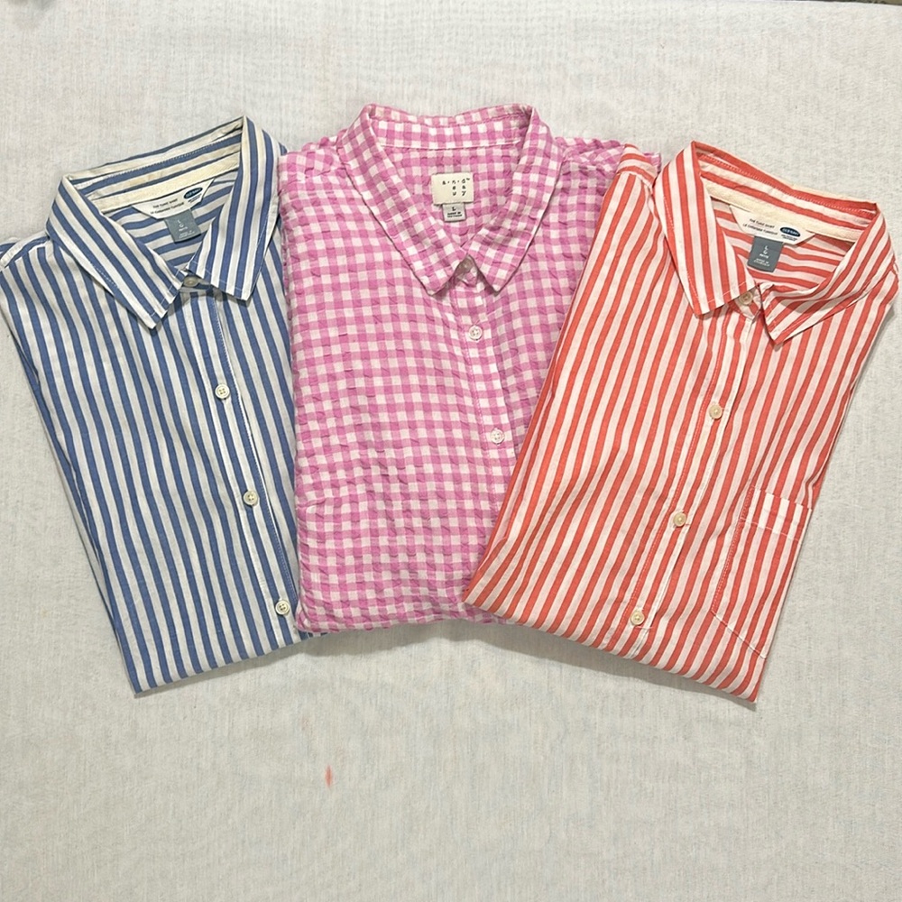 Striped and Checkered Button-Up Shirts